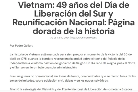 Periódico mexicano resalta la victoria del 30 de abril de Vietnam