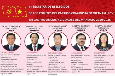 41 secretarios reelegidos de los comités del Partido Comunista de Vietnam