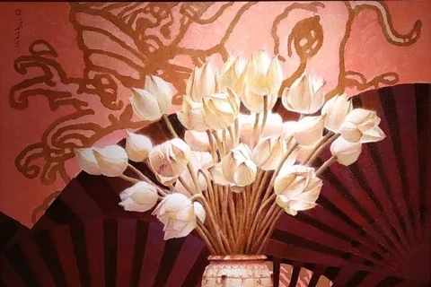 [Foto] Exhiben en Hanoi pinturas sobre flores nacionales de países de la ASEAN