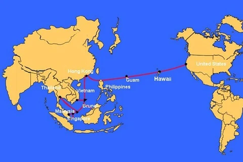 El cable submarino Asia – America Gateway (AAG) (Fuente: Internet)