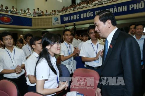 Tran Dai Quang à la rentrée scolaire de l’Université nationale de Ho Chi Minh-Ville 