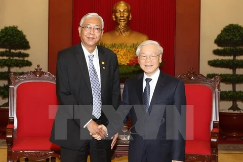 Le chef du PCV et le Premier ministre reçoivent le président du Myanmar