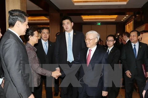 Le chef du Parti souligne le rôle des entreprises dans les relations Vietnam-Chine