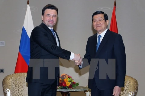 Le président Truong Tan Sang reçoit le gouverneur de la région de Moscou