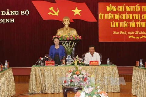Nguyên Thi Kim Ngân travaille avec les autorités de Nam Dinh