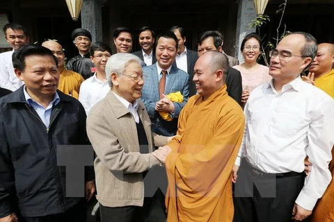 Le SG Nguyên Phu Trong à la Fête de grande union nationale à Bac Ninh