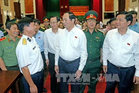  Tran Dai Quang rencontre des électeurs militaires à Ho Chi Minh-Ville