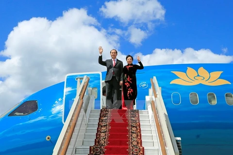 Le président Tran Dai Quang entame sa visite officielle en Russie