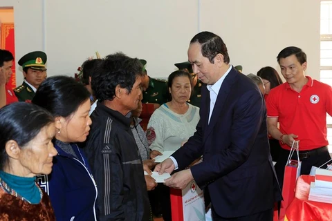 Têt : le président Trân Dai Quang rend visite à des cadres, soldats et habitants de Gia Lai