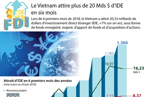Le Vietnam attire plus de 20 Mds $ d’IDE en six mois