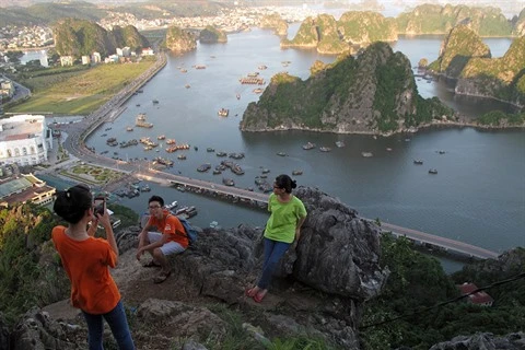 Quang Ninh : la baie de Ha Long vue du mont Bài Tho