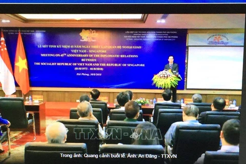 Hai Phong: célébration de l’établissement des relations diplomatiques Vietnam-Singapour 