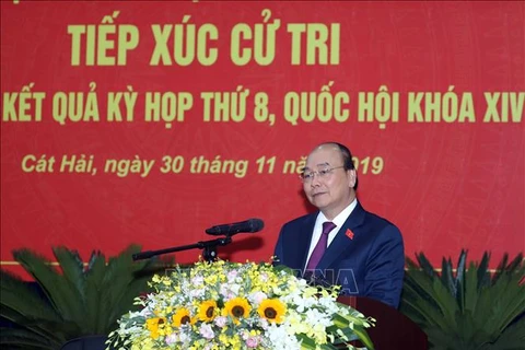 Le Premier ministre Nguyên Xuân Phuc rencontre l'électorat de Hai Phong