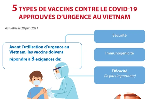 5 types de vaccins contre le COVID-19 approuvés d’urgence au Vietnam