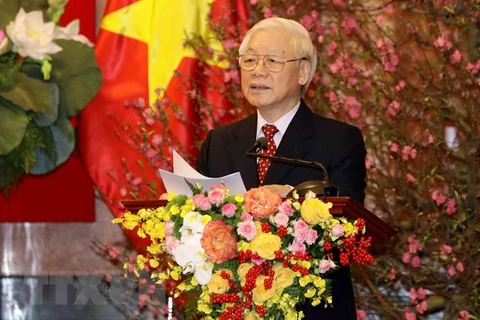 Le Secrétaire général et président Nguyen Phu Trong formule ses meilleurs voeux du Têt