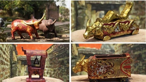 La collection unique de statues de buffles du peintre-artisan Nguyên Tân Phat