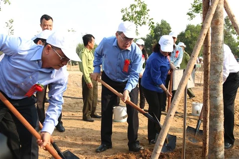 Plantation d'arbres en l’honneur de l’anniversaire du Président Ho Chi Minh