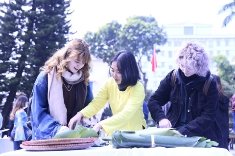 Hanoï: les étudiants étrangers enthousiastes de découvrir le Têt traditionnel du Vietnam