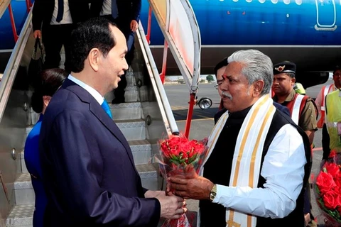 Le président Tran Dai Quang est arrivé en Inde