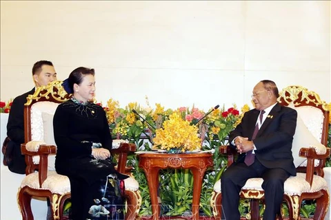 La présidente de l’AN appelle à l'achèvement de la pose des bornes sur la frontière Vietnam-Cambodge