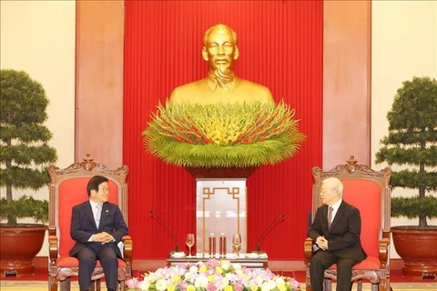 Le leader du PCV reçoit le président de l’AN sud-coréenne en visite officielle au Vietnam