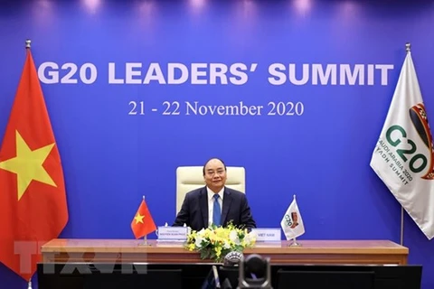 Le PM Nguyên Xuân Phuc s’adresse au Sommet virtuel du G20