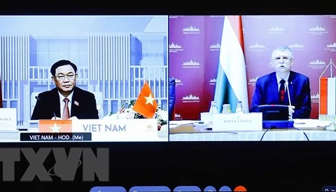 Entretien en ligne entre les présidents des Assemblées nationales Vietnam-Hongrie