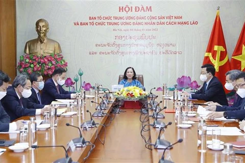 Vietnam-Laos: entretien en ligne entre les chefs des Commissions d’organisation des CC des Partis