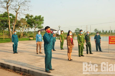 La force de milice et d’autodéfense de Bac Giang s’engage dans la lutte anti-Covid-19