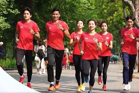 Course à pied en réponse à ASIAD 19 à Bac Ninh