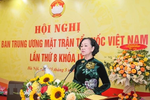 La permanente du Secrétariat Truong Thi Mai souligne le rôle du Front de la Patrie du Vietnam