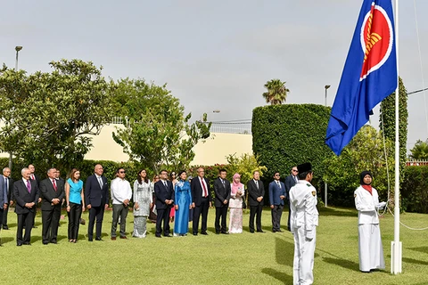 Cérémonie de lever du drapeau marquant le 56e anniversaire de l'ASEAN au Maroc