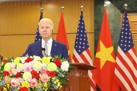 Allocution du président américain Joe Biden à la presse après son entretien avec le secrétaire général Nguyen Phu Trong