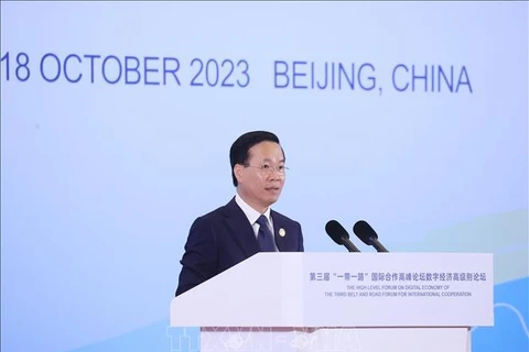 En Chine, le président Vo Van Thuong propose des piliers de coopération en matière d’économie numérique