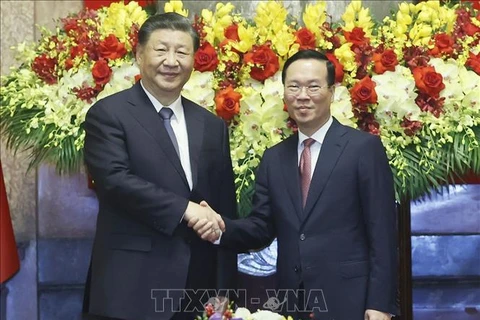Entretien entre le président Vo Van Thuong et le dirigeant chinois Xi Jinping