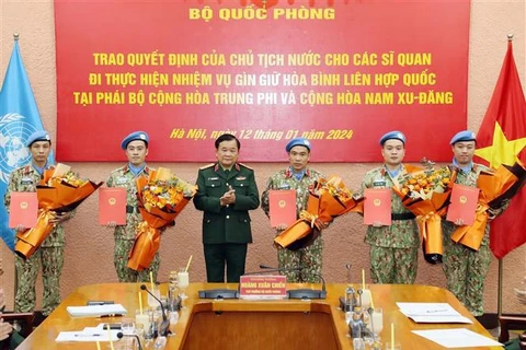 Le Vietnam enverra cinq nouveaux officiers au Soudan du Sud et en République centrafricaine