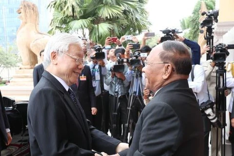 Les activités du secrétaire général du PCV et président Nguyen Phu Trong au Cambodge