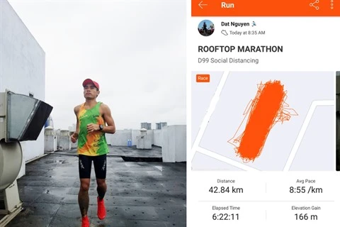 Il court un marathon sur… le toit de son immeuble 