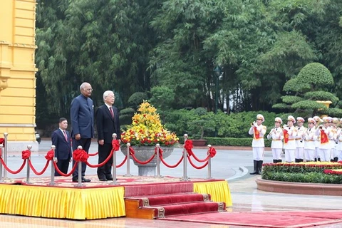 Cérémonie d'accueil du président indien Ram Nath Kovind 