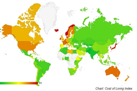 Le Vietnam se classe 90e dans le classement de l'indice du coût de la vie