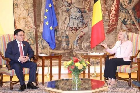 Entretien entre président de l'AN et présidente de la Chambre des Représentants de Belgique 