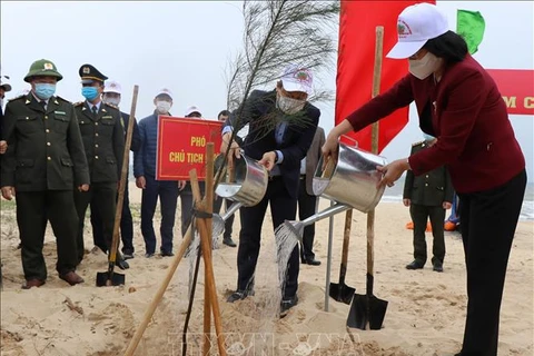 La Fête de plantation d'arbres du Printemps 2021 lancée à Quang Binh