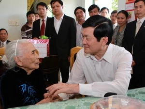 Truong Tan Sang en tournée au district de Dai Loc, province de Quang Nam. (Photo: Nguyen Khang/AVI)