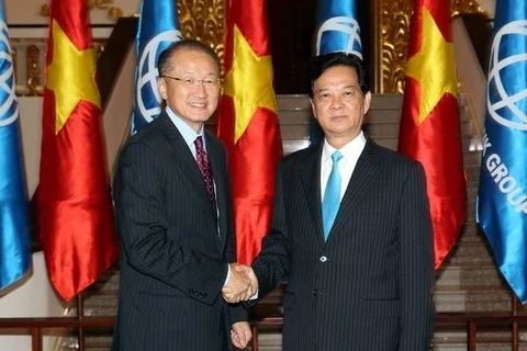 Le PM Nguyen Tan Dung et le président de la BM Jim Yong Kim. (Source: VNA)