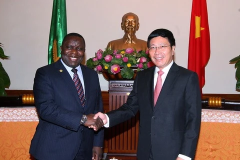 Le vice-PM Pham Binh Minh et le chef de la diplomatie zambienne, Harry Kalaba. (Source: VNA)