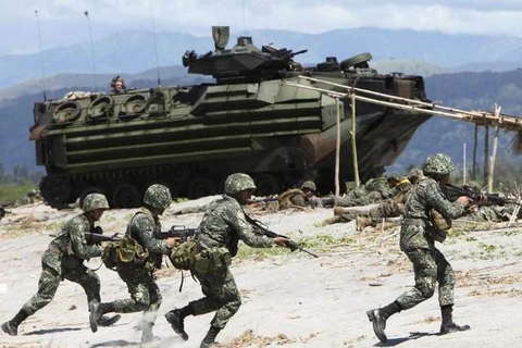 Des soldats philippins ont participé à l'exercice Phiblex 2011. Source : AP