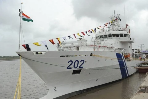 Le navire Samudra Paheredar des Gardes-côte indiens. Photo : VNA
