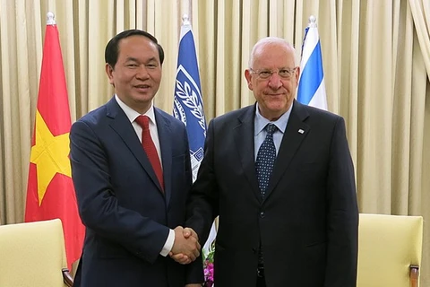 Le général Tran Dai Quang et le président israélien Reuven Rivlin. (Source: VNA)