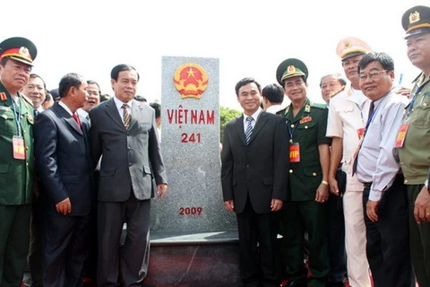 La borne N°241 sur la frontière vietnamo- cambodgienne. (Source: VNA)