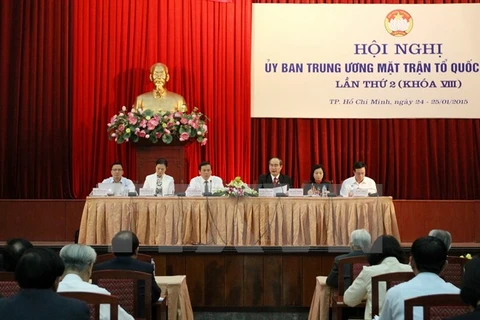 La 2e conférence du Comité central du Front de la Patrie du Vietnam (8e exercice). Photo: VNA